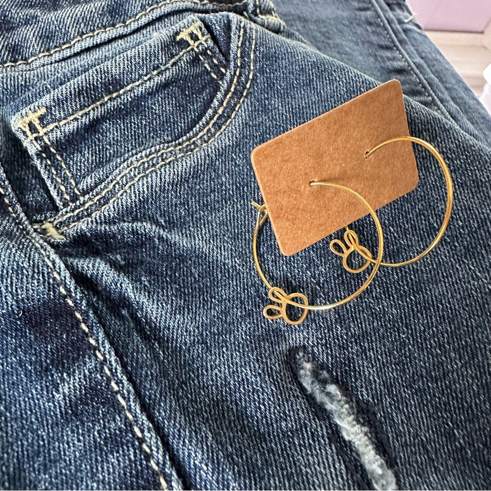 3/$15 Gold Bunny 🐰 Rabit hoop earrings